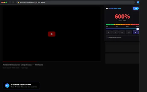 Volume Booster: Palakasin ang Audio sa Browser hanggang 600% - Screenshot 5