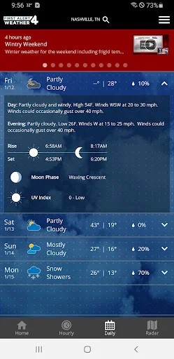 I-download ang WSMV 4 FIRST ALERT Weather – Tumpak na Forecast - Screenshot 3