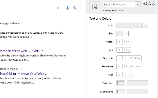 I-download ang Stylebot – Baguhin ang Hitsura ng Website nang Libre - Screenshot 1