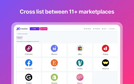 I-download ang Crosslist: Ang Pinakamahusay na Tool sa Pagbebenta - Screenshot 2