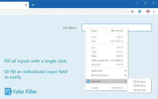 I-download ang Fake Filler – Awtomatikong Form Filler para sa mga Dev - Screenshot 1
