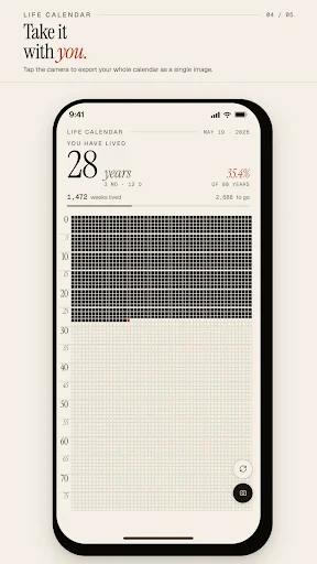 I-download ang Life Calendar – Subaybayan ang Iyong Buhay Linggo-linggo - Screenshot 3